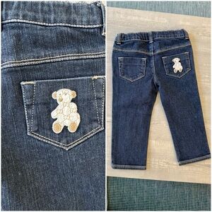 Gucci jeans denim boy girl baby pants 12-18 month old -Gucci bear logo & button
